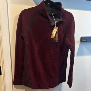 Prana Burgundy Cowl Neck Sweater